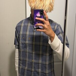 Casual Blue Checkered Men's Shirt